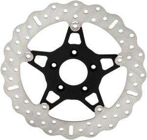 Black Chrome Contour Floating Brake Rotors - 5 Button Contour Floating Brake Rotor - Black Chrome Center