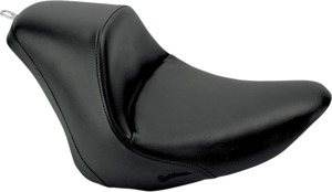 Heels Down Plain Solo Seat Black Gel Low - For Harley Softail