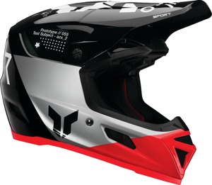 Thor Reflex Sport Strike MIPS Helmet - Medium Gray/Red/Black - MIPS MX helmet with Koroyd tech