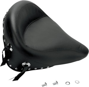 Wide Concho Skirt Studded Vinyl Solo Seat - For 00-06 Harley Softail