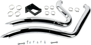 2-2 Big Radius Chrome Full Exhaust - For 06-10 Big Dog K9 & Mastiff (Carb)