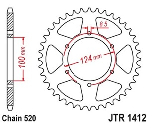 Steel Rear Sprocket - 37 Tooth 520 - For 86-87 Kawasaki KXT250 Tecate