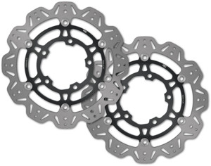 Front VEE Brake Rotors - Black - VEE Style Brake Rotor - Black Center Front Set