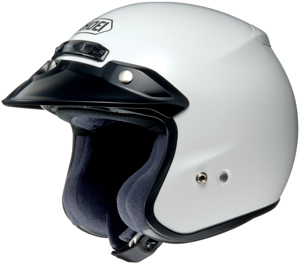 RJ Platinum R Solid White 3/4 Open-Face Motorcycle Helmet Small