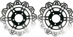 Front VEE Brake Rotors - Black - VEE Style Brake Rotor - Black Center Front Set