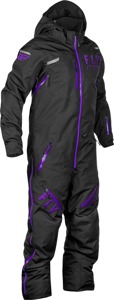 FLY RACING Cobalt Shell Monosuit Black/Purple XL - Weatherproof monosuit for snow riding.