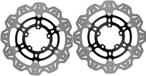 Front VEE Brake Rotors - Black - VEE Style Brake Rotor - Black Center Front Set