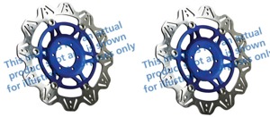 Front VEE Brake Rotors - Blue - VEE Style Brake Rotor - Blue Center Front Set