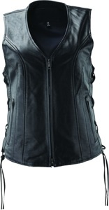 Sapphire Leather Vest Black Womens - 2XL