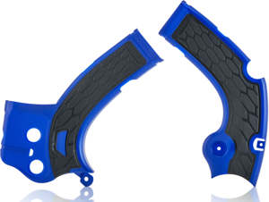 X-Grip Frame Guards Blue/Black - For 16-18 Yamaha YZ 250/450 F/X