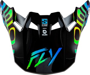 Fly Racing Formula S Carbon Zen Visor Black/Blue/Yellow MD/LG - Replacement visor for Fly Formula S Carbon Zen helmet