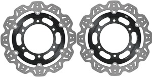 Front VEE Brake Rotors - Black - VEE Style Brake Rotor - Black Center Front Kit