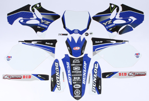 Yamaha Raceline Graphics Complete Kit White Backgrounds - For 07-14 YZ125/250