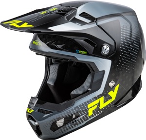 Fly Racing Formula S Carbon Protocol Helmet XL Black/Grey/Hi-Vis - High-tech smart helmet with crash detection.