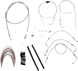 Extended Braided S.S. Control Cable Kit for Baggers - 18" tall bars (w/CRUISE)