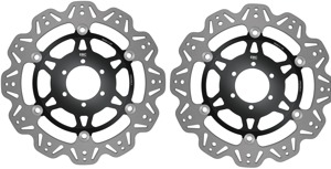 Front VEE Brake Rotors - Black - VEE Style Brake Rotor - Black Center Front Set