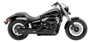 Black Streetrod Slashdown Full Exhaust - For Honda VT750 Shadow