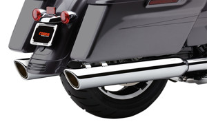 4" Twin Chrome Slip On Exhaust - For 95-16 Harley Touring