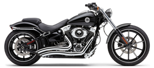 Speedster Short Swept Chrome Full Exhaust - For 13-17 HD Softail Breakout