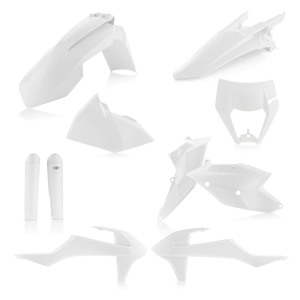 Full Plastic Kit - White - Fits Many 17-19 KTM 150-500