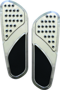 Accu Drilled Vintage Floor Boards Chrome - HD Touring & Softail