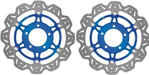 Front VEE Brake Rotors - Blue - VEE Style Brake Rotor - Blue Center Front Set