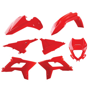 Red 2021+ Restyle Bodywork Plastics Kit w/ Headlight Mask - For 13-17 Beta Full Size Enduro Models