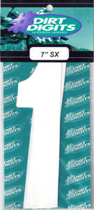 #1 7" Tall White "SX" Stick-On Race Numbers - 3 Pack