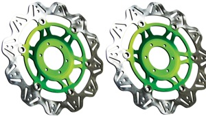 Front VEE Brake Rotors - Green - VEE Style Brake Rotor - Green Center Front Set