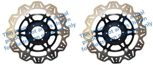 Front VEE Brake Rotors - Black - VEE Style Brake Rotor - Black Center Front Set