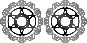 Front VEE Brake Rotors - Black - VEE Style Brake Rotor - Black Center Front Set