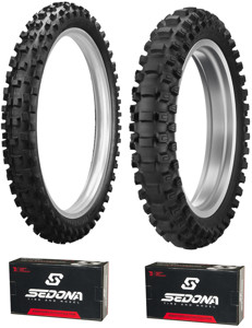 MX3S 80/100-21 & MX33 120/90-18 Tire Kit - w/ HD Sedona Tubes