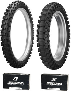 MX3S 80/100-21 & MX33 120/90-18 Tire Kit - w/ Sedona Tubes