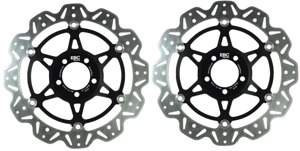 Front VEE Brake Rotors - Black - VEE Style Brake Rotor - Black Center Front Set