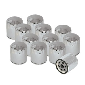 Shovelhead Models Oil Filters - Chrome - 12 Pack