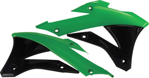 Radiator Shrouds - Green/Black - For 14-20 Kawasaki KX85 KX100