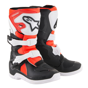 Tech 3S Youth MX Boots Black/White/Red Size Y13