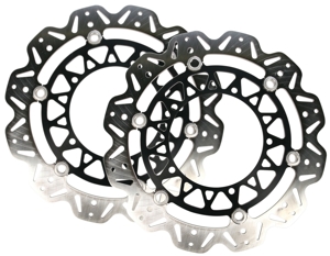 Front VEE Brake Rotors - Black - VEE Style Brake Rotor - Black Center Front Set