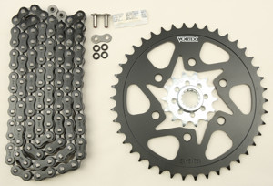 V3 Chain & Sprocket Kit Black SX Chain 520 14/42 Black Steel - For 98-08 Kawasaki ZX6R/RR & ZZR600