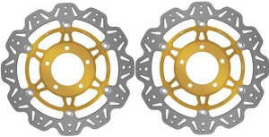 Front VEE Brake Rotors - Gold - VEE Style Brake Rotor - Gold Center Front Set