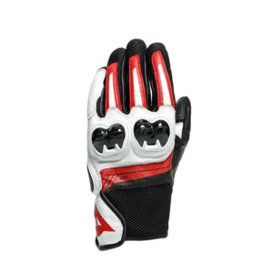 Dainese Mig 3 Gloves Black/Red Spray/White - 3XS - Unisex leather gloves in 3XS size