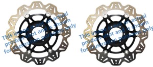 Front VEE Brake Rotors - Black - VEE Style Brake Rotor - Black Center Front Kit