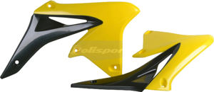 Radiator Shrouds - Black/Yellow - For 10-18 Suzuki RMZ250