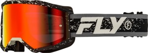 Fly Racing Youth Zone Goggle Black/Grey Red Mirror Lens - Youth goggles with red mirror lens