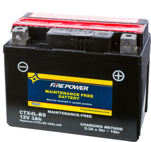 Maintenance Free Sealed Battery - Replaces YTX4L-BS