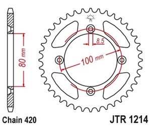 Steel Rear Sprocket - 45 Tooth 420 - For Honda CR/F XR 60/70/80/110