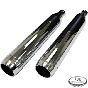 Tru Power 3-1/2" Chrome Dual Slip On Exhaust Mufflers - For 08-11 FLSTSB / FLTSN