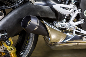 Black GP Slip On Exhaust - For 16-20 Suzuki GSXS1000