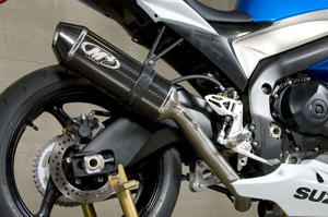 Carbon Fiber Full Exhaust w/ Stainless Tubing - For 09-11 Suzuki GSXR1000