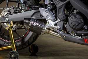 Street Slayer Carbon Fiber Slip On Exhaust - For 15-23 Yamaha R3 & MT03